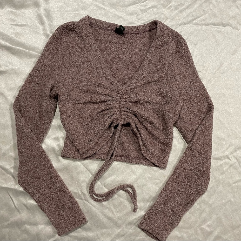 This stylish purple crop sweater from Wild Fable is a must-have.